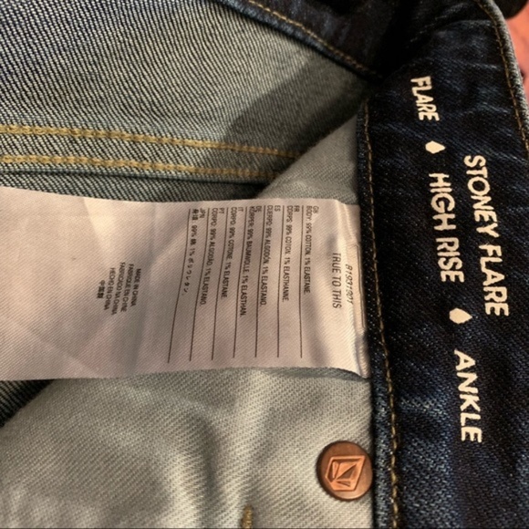 VOLCOM HIGH RISE ANKLE JEANS STONEY FLARE SIZE 27 RETRO 90'S - Picture 7 of 8